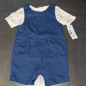 Coverall romper set - tee - carters 18m NWT